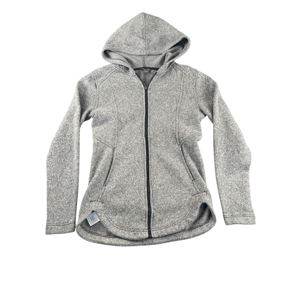 Eddie Bauer Radiator 2.0 Full Zip Fleece Jacket Gray Hooded Womens XS 1476189